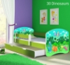 Slika Dječji krevet ACMA s motivom, bočna zelena + ladica 140x70 cm - 30 Dinosaurs