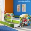 Slika Dječji krevet ACMA s motivom, bočna zelena + ladica 140x70 cm - 45 Mehaničar