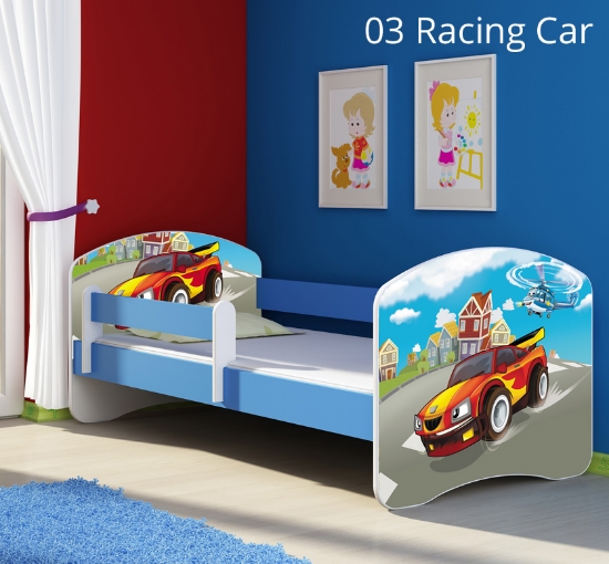 Slika Dječji krevet ACMA s motivom, bočna plava 140x70 cm  - 03 Racing Car
