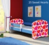 Slika Dječji krevet ACMA s motivom, bočna plava 140x70 cm  - 25 Sweet hearts