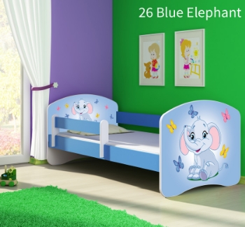 Slika Dječji krevet ACMA s motivom, bočna plava 140x70 cm  - 26 Blue Elephant