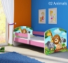 Slika Dječji krevet ACMA s motivom, bočna roza 140x70 cm - 02 Animals