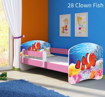 Slika Dječji krevet ACMA s motivom, bočna roza 140x70 cm - 28 Clown Fish