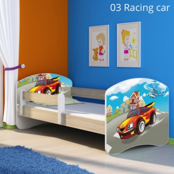 Slika Dječji krevet ACMA s motivom, bočna sonoma 140x70 cm - 03 Racing Car