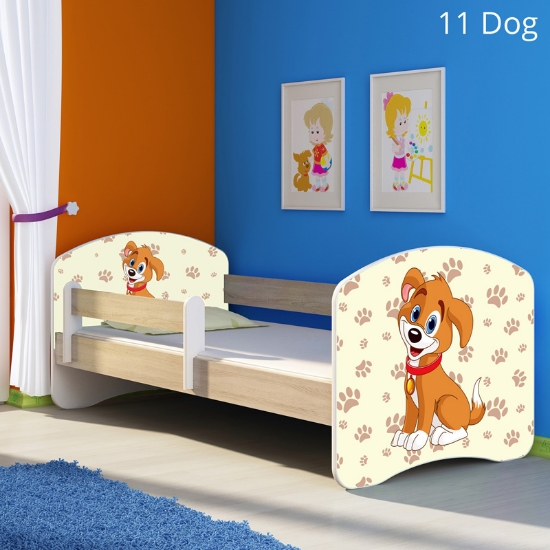 Slika Dječji krevet ACMA s motivom, bočna sonoma 140x70 cm - 11 Dog