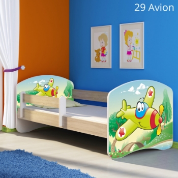 Slika Dječji krevet ACMA s motivom, bočna sonoma 140x70 cm - 29 Aeroplane