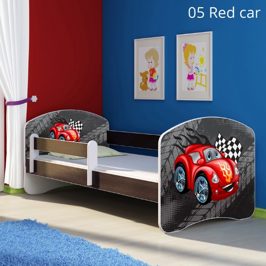 Slika Dječji krevet ACMA s motivom, bočna wenge 140x70 cm - 05 Red Car