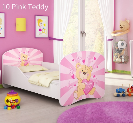 Slika Dječji krevet ACMA s motivom 140x70 cm - 10 Pink Teddy Bear