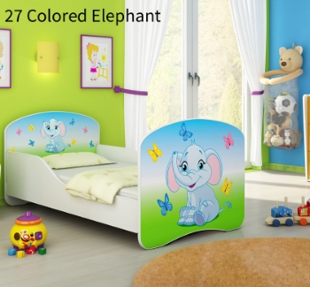 Slika Dječji krevet ACMA s motivom 140x70 cm - 27 Colored Elephant