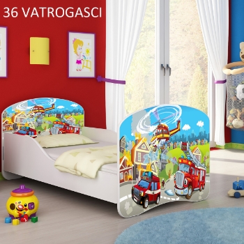 Slika Dječji krevet ACMA s motivom 140x70 cm - 36 Vatrogasci