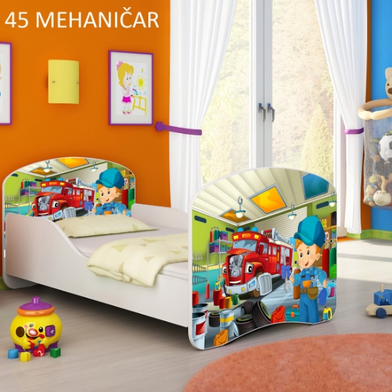 Slika Dječji krevet ACMA s motivom 140x70 cm - 45 Mehaničar