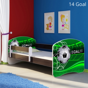 Slika Dječji krevet ACMA s motivom, bočna wenge 160x80 cm - 14 Goal