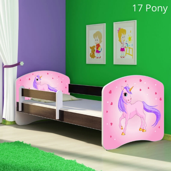 Slika Dječji krevet ACMA s motivom, bočna wenge 160x80 cm - 17 Pony