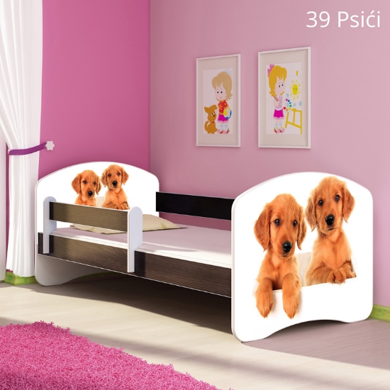 Slika Dječji krevet ACMA s motivom, bočna wenge 180x80 cm 39-psici