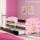 Dječji krevet ACMA s motivom, bočna wenge + ladica 160x80 cm - 10 Pink Teddy Bear