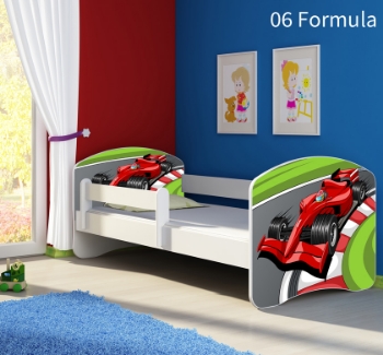 Slika Dječji krevet ACMA s motivom, bočna bijela 140x70 cm - 06 Formula 1
