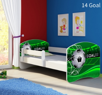 Slika Dječji krevet ACMA s motivom, bočna bijela 140x70 cm - 14 Goal