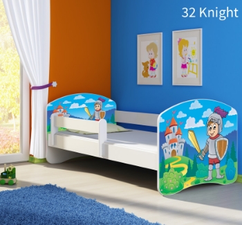 Slika Dječji krevet ACMA s motivom, bočna bijela 140x70 cm - 32 Knight