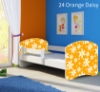 Slika Dječji krevet ACMA s motivom, bočna bijela 160x80 cm 24-orange-daisy