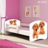 Slika Dječji krevet ACMA s motivom, bočna bijela 160x80 cm 39-psici