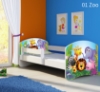 Slika Dječji krevet ACMA s motivom, bočna bijela 180x80 cm - 01 Zoo