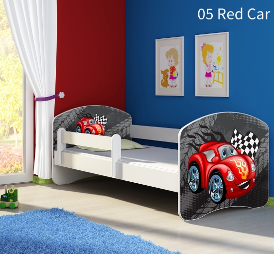 Slika Dječji krevet ACMA s motivom, bočna bijela 180x80 cm - 05 Red Car