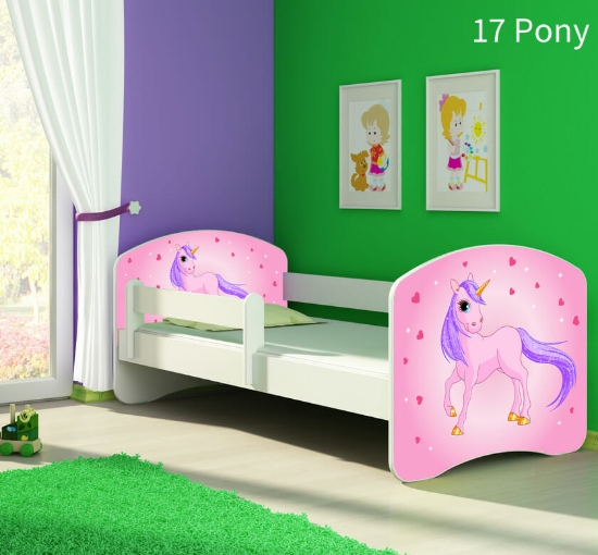 Slika Dječji krevet ACMA s motivom, bočna bijela 180x80 cm - 17 Pony