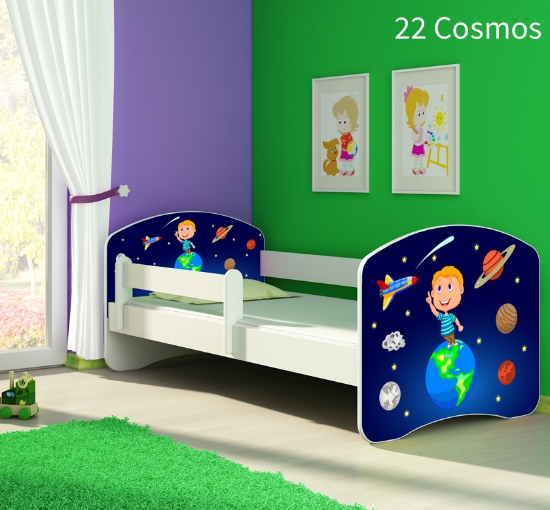 Slika Dječji krevet ACMA s motivom, bočna bijela 180x80 cm - 22 Cosmos