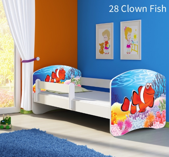 Slika Dječji krevet ACMA s motivom, bočna bijela 180x80 cm - 28 Clown Fish