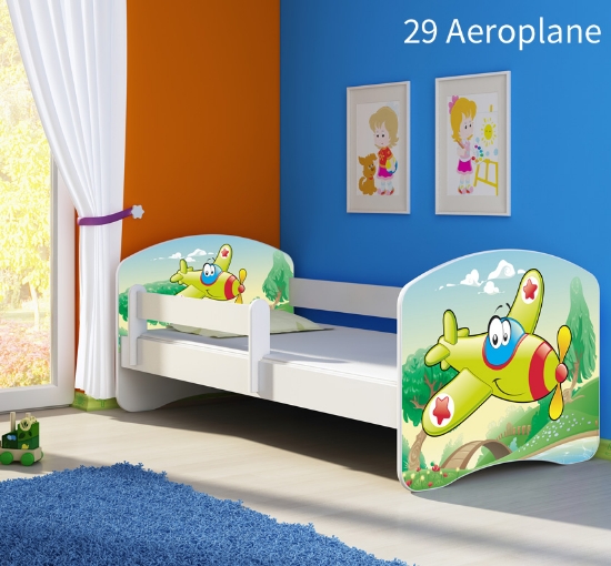 Slika Dječji krevet ACMA s motivom, bočna bijela 180x80 cm - 29 Aeroplane