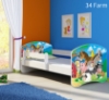 Slika Dječji krevet ACMA s motivom, bočna bijela 180x80 cm - 34 Farm