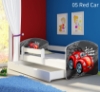 Slika Dječji krevet ACMA s motivom, bočna bijela + ladica 160x80 cm - 05 Red Car
