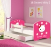 Slika Dječji krevet ACMA s motivom, bočna bijela + ladica 160x80 cm - 16 Sweet Kitty 2