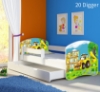 Slika Dječji krevet ACMA s motivom, bočna bijela + ladica 160x80 cm - 20 Digger