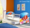 Slika Dječji krevet ACMA s motivom, bočna bijela + ladica 160x80 cm - 28 Clown Fish