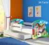 Slika Dječji krevet ACMA s motivom, bočna bijela + ladica 160x80 cm - 34 Farm