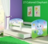 Slika Dječji krevet ACMA s motivom, bočna bijela + ladica 180x80 cm 27-colored-elephant