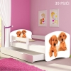 Slika Dječji krevet ACMA s motivom, bočna bijela + ladica 180x80 cm 39-psici