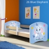 Slika Dječji krevet ACMA s motivom, bočna sonoma 180x80 cm 26-blue-elephant