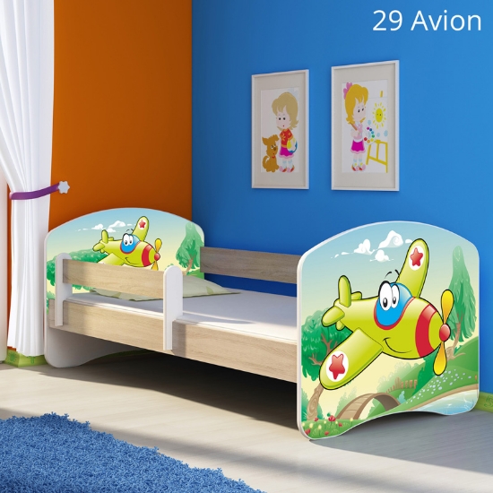 Slika Dječji krevet ACMA s motivom, bočna sonoma 180x80 cm 29-aeroplane