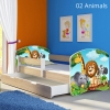 Slika Dječji krevet ACMA s motivom, bočna sonoma + ladica 180x80 cm - 02 Animals
