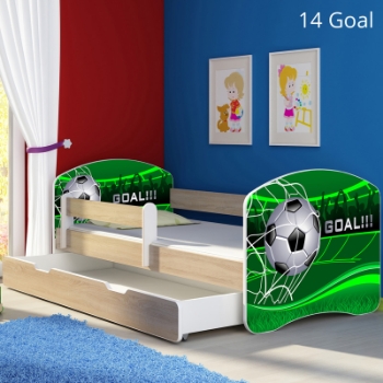 Slika Dječji krevet ACMA s motivom, bočna sonoma + ladica 180x80 cm - 14 Goal