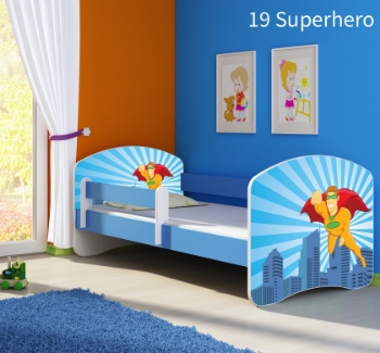 Slika Dječji krevet ACMA s motivom, bočna plava 160x80 cm - 19 Superhero