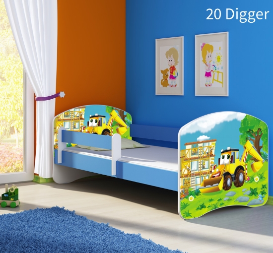 Slika Dječji krevet ACMA s motivom, bočna plava 160x80 cm - 20 Digger