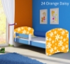 Slika Dječji krevet ACMA s motivom, bočna plava 160x80 cm - 24 Orange Daisy