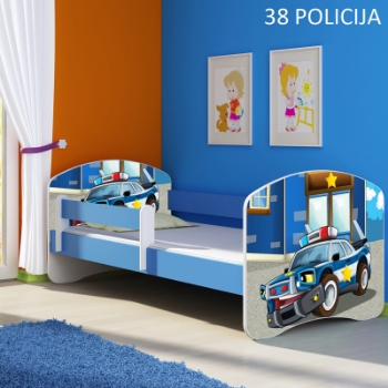 Slika Dječji krevet ACMA s motivom, bočna plava 160x80 cm - 38 Policija