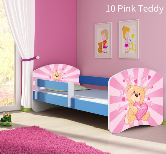 Slika Dječji krevet ACMA s motivom, bočna plava 180x80 cm - 10 Pink Teddy Bear
