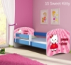 Slika Dječji krevet ACMA s motivom, bočna plava 180x80 cm - 15 Sweet Kitty