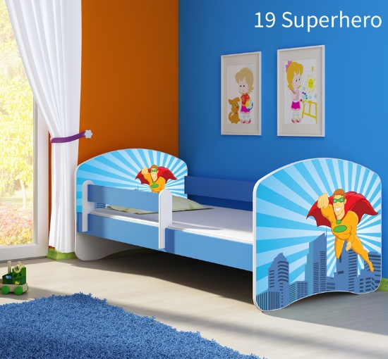 Slika Dječji krevet ACMA s motivom, bočna plava 180x80 cm - 19 Superhero