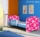 Dječji krevet ACMA s motivom, bočna plava 180x80 cm - 23 Pink Daisy